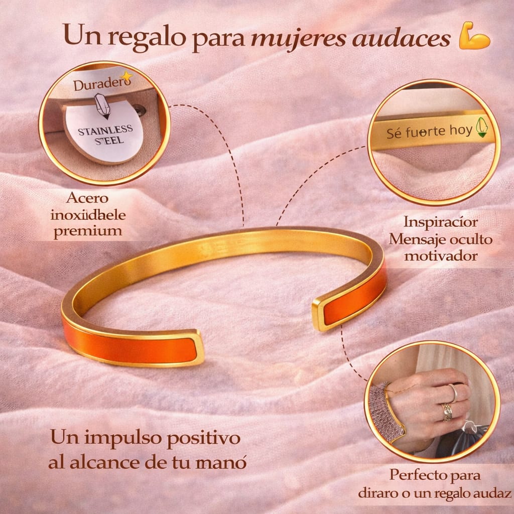 Pulsera Elegante de acero inoxidable con Borde Dorado Grabado a Laser♥️