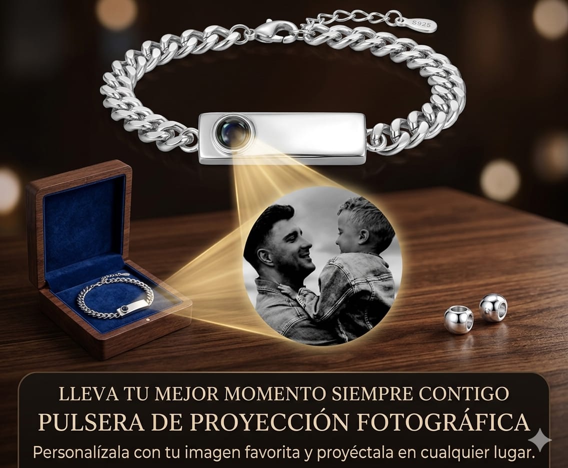 Esclava de Acero Titanio para Hombre con foto Personalizada❤️