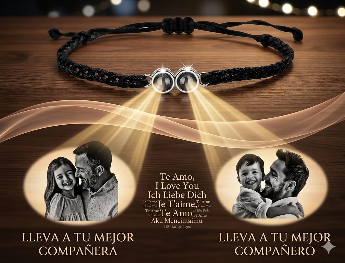 Pulsera Unisex con foto de proyección + 2 Dijes♥️