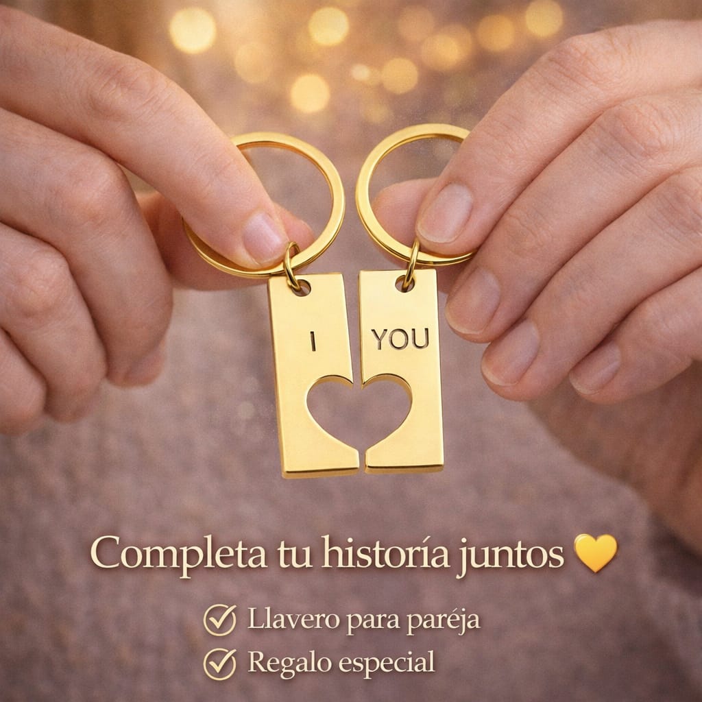 Par Llavero de pareja Corazón en Partes con Grabado a Laser ♥️