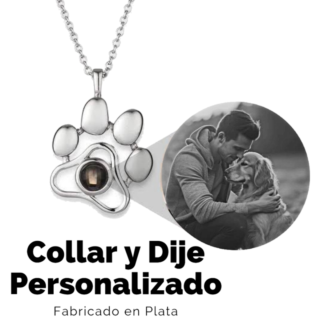 Collar y Dije de Huellita Plata Ley 925 Con Foto