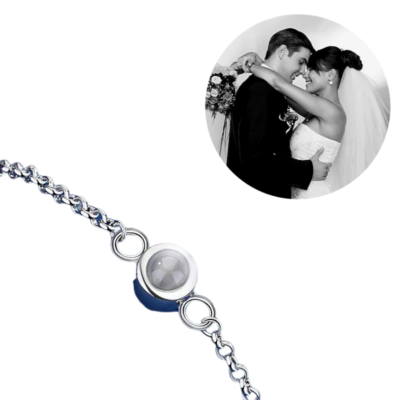 Pulsera de Plata para Mujer con foto Personalizada❤️