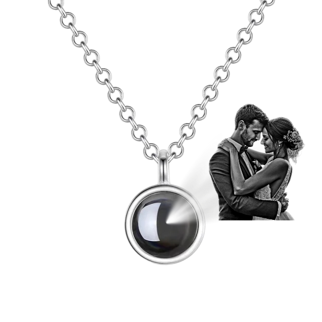 Collar y Dije Mínimalista con Foto de proyección Personalizada♥️