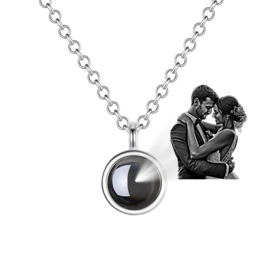 Collar y Dije Mínimalista con Foto de proyección Personalizada♥️