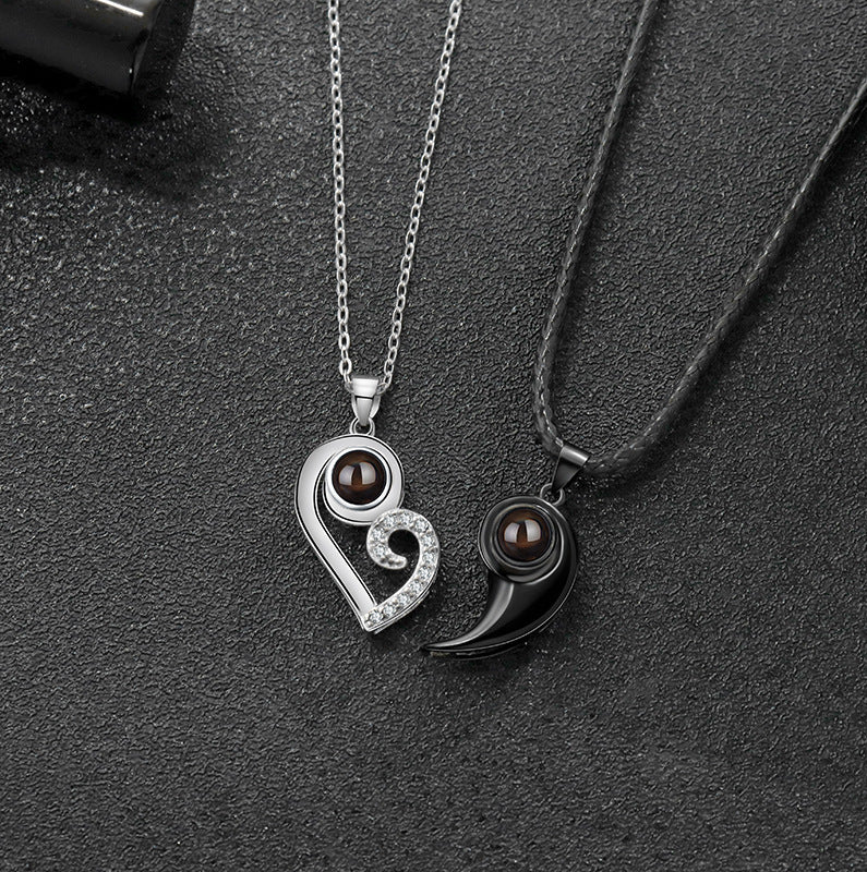 Collares para parejas 👫 con foto Personalizada de proyección❤️