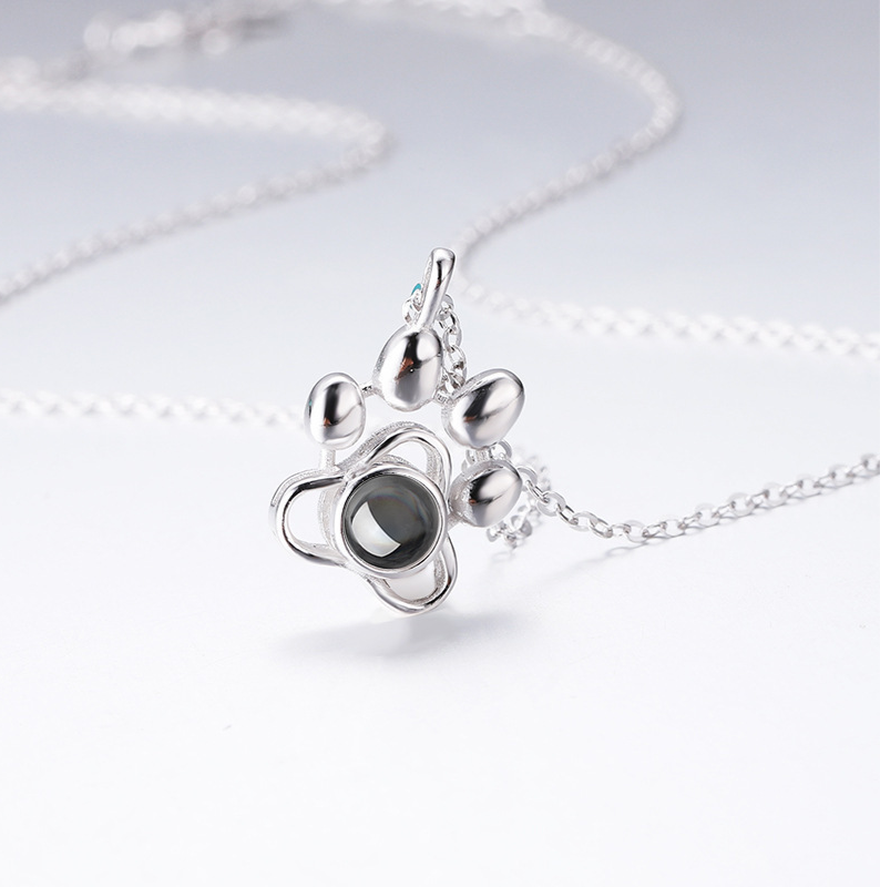 Collar y Dije de Huellita Plata Ley 925 Con Foto