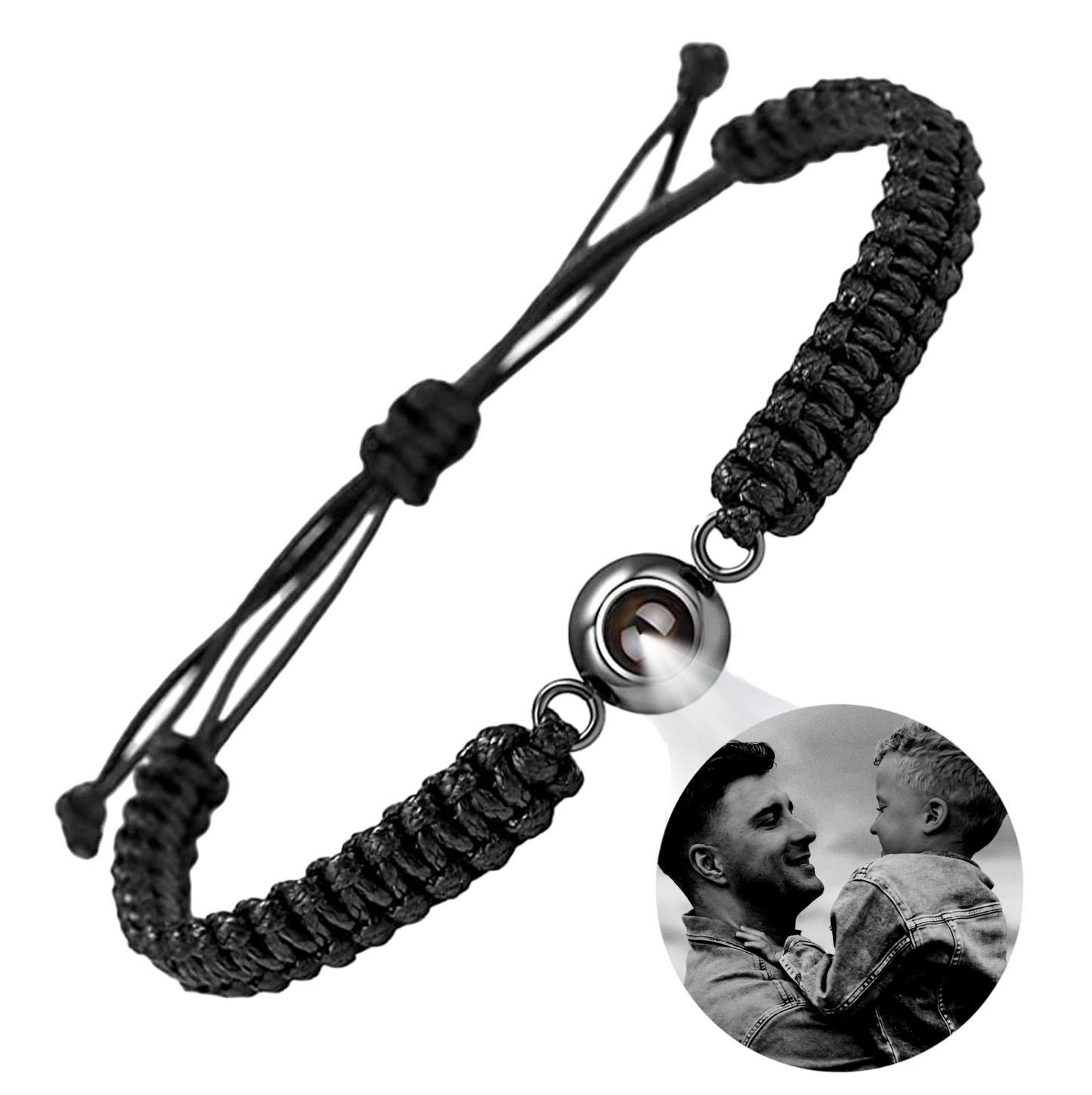 Pulsera para Hombre de Cuerda Tejida con foto Personalizada❤️
