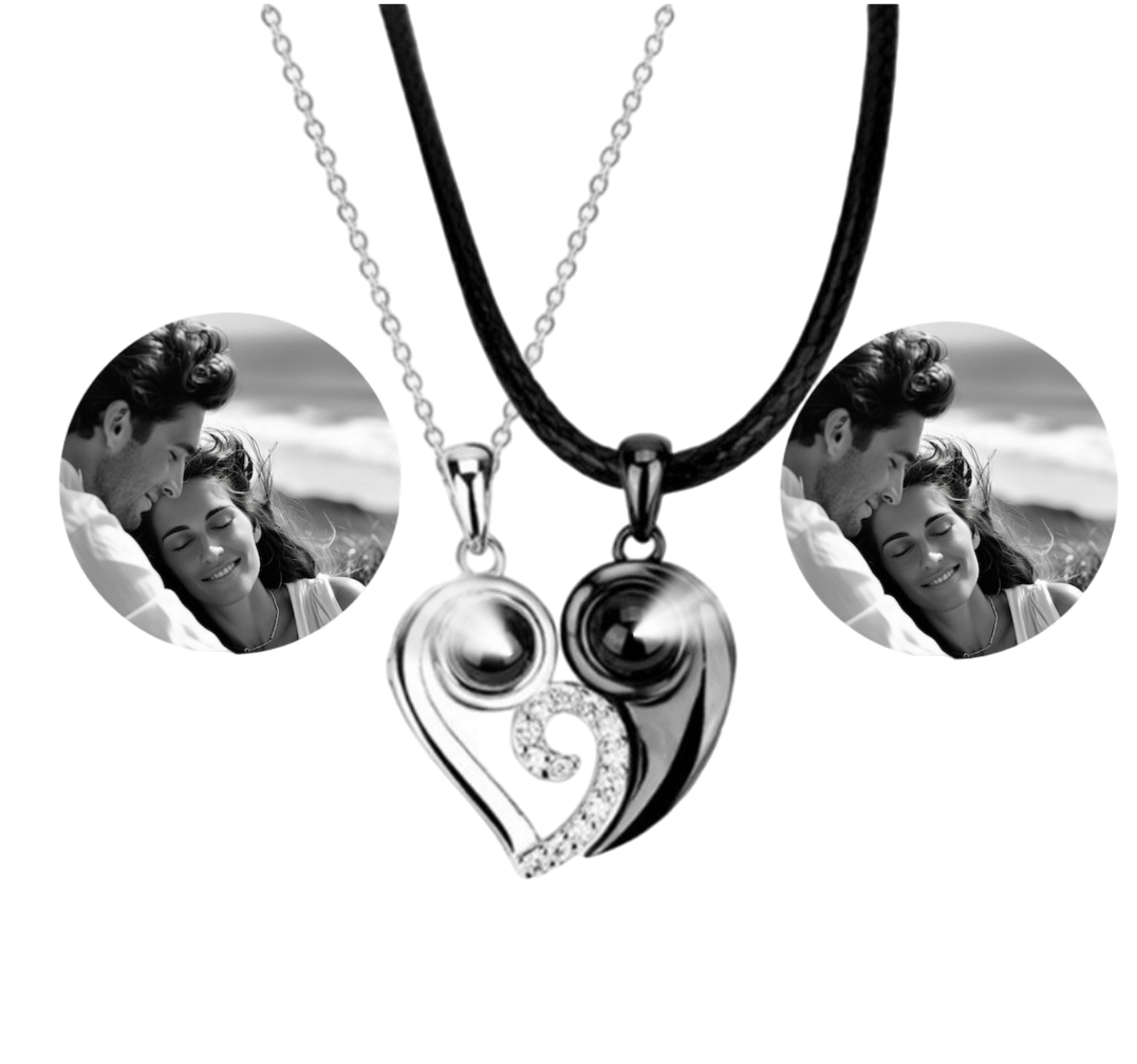 Collares para parejas 👫 con foto Personalizada de proyección❤️