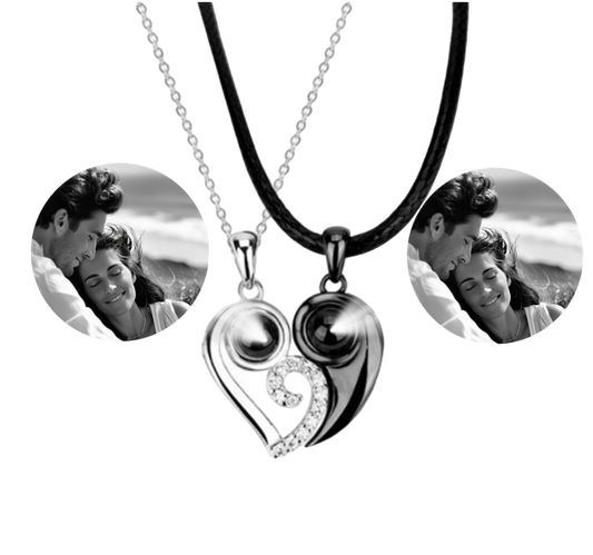 Collares para parejas 👫 con foto Personalizada de proyección❤️