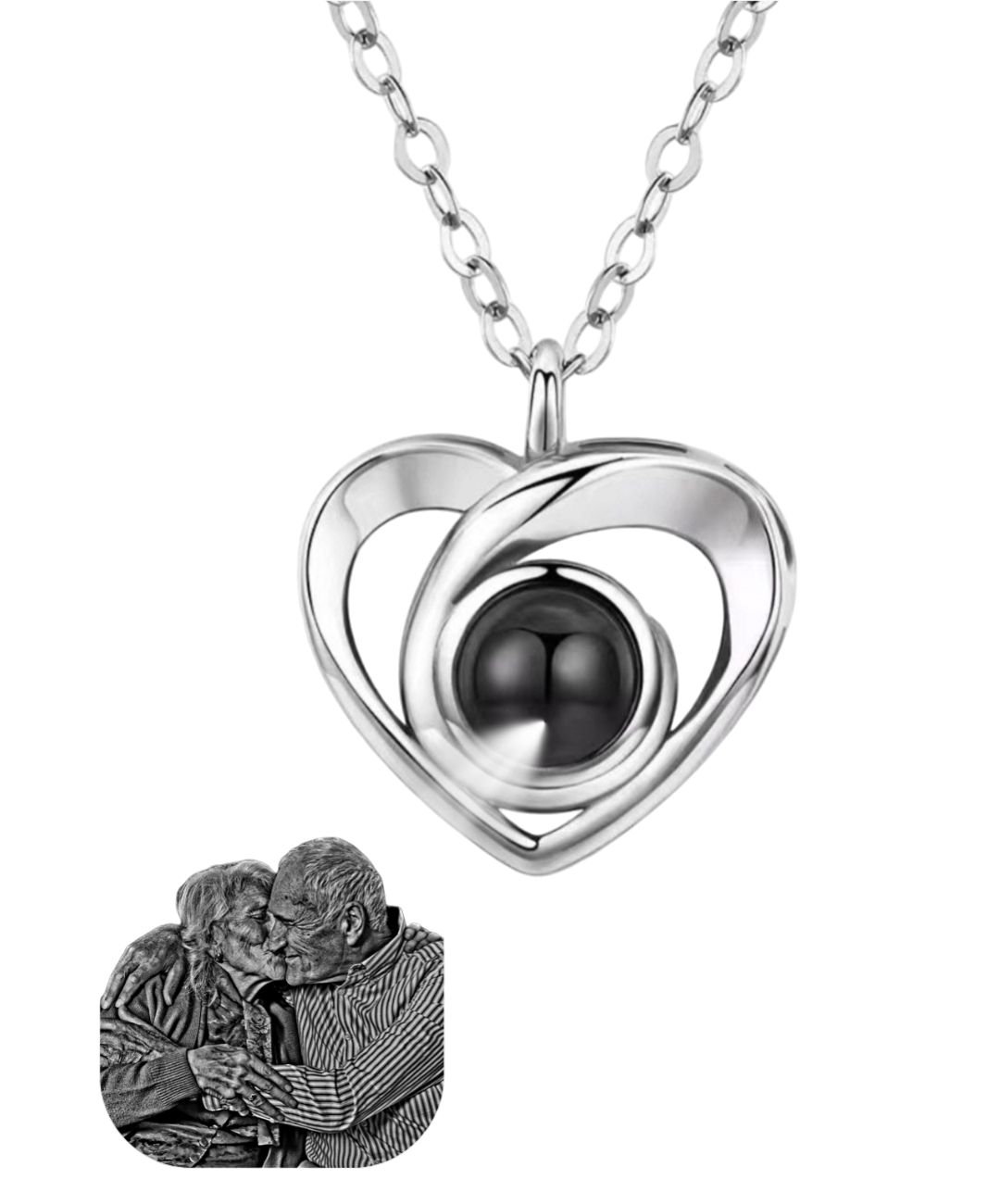 Collar y Dije de Corazón con Proyeccion con foto Personalizada♥️