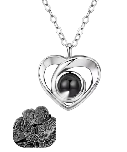 Collar y Dije de Corazón con Proyeccion con foto Personalizada♥️