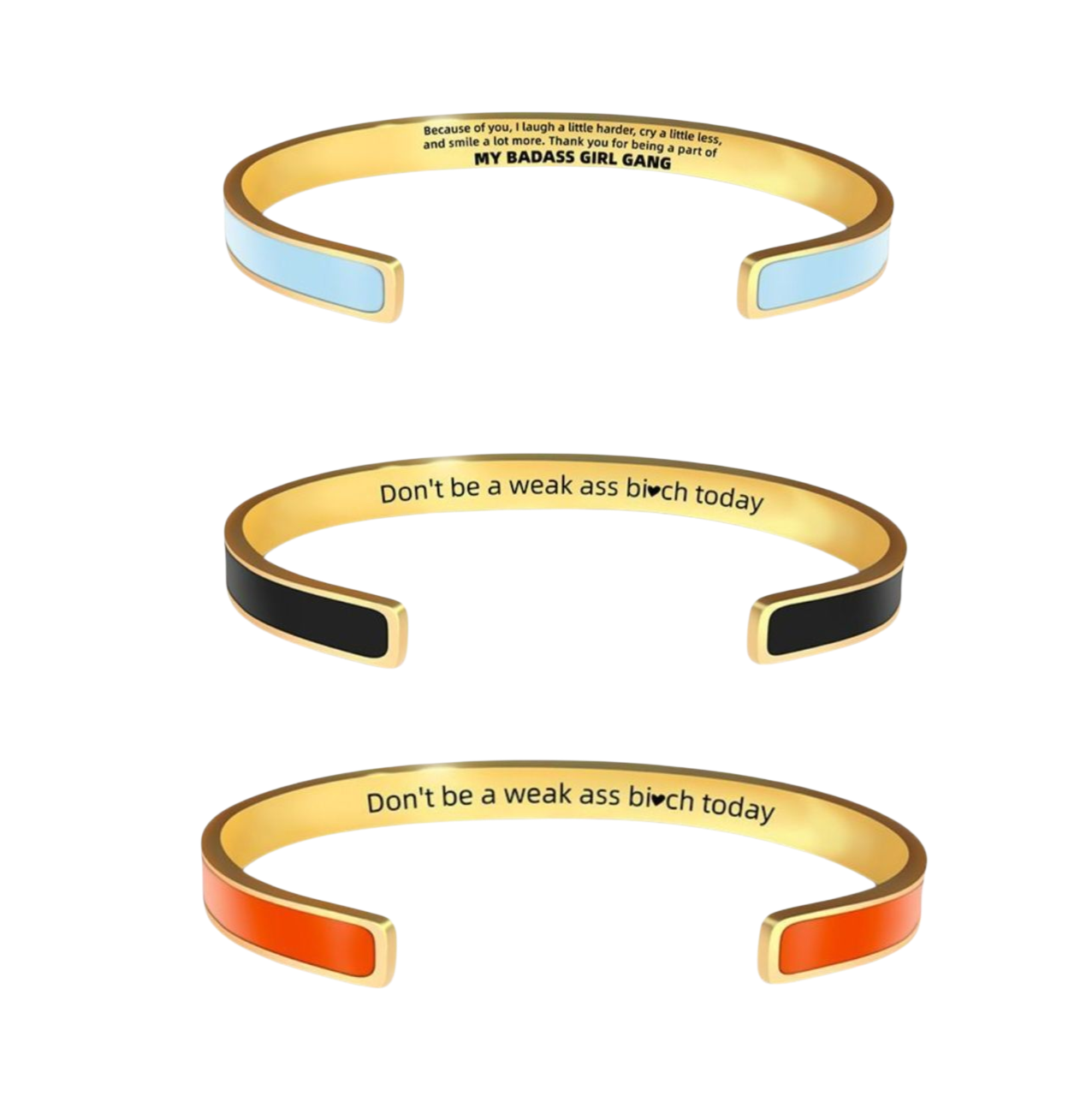 Pulsera Elegante de acero inoxidable con Borde Dorado Grabado a Laser♥️