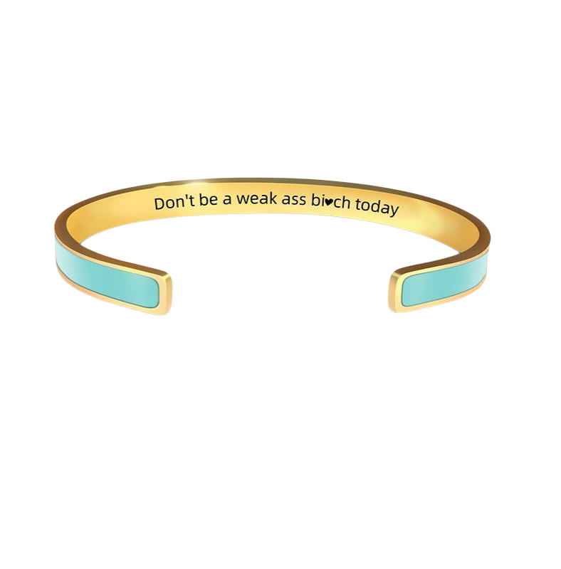 Pulsera Elegante de acero inoxidable con Borde Dorado Grabado a Laser♥️