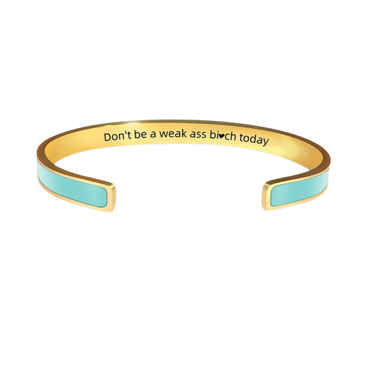 Pulsera Elegante de acero inoxidable con Borde Dorado Grabado a Laser♥️