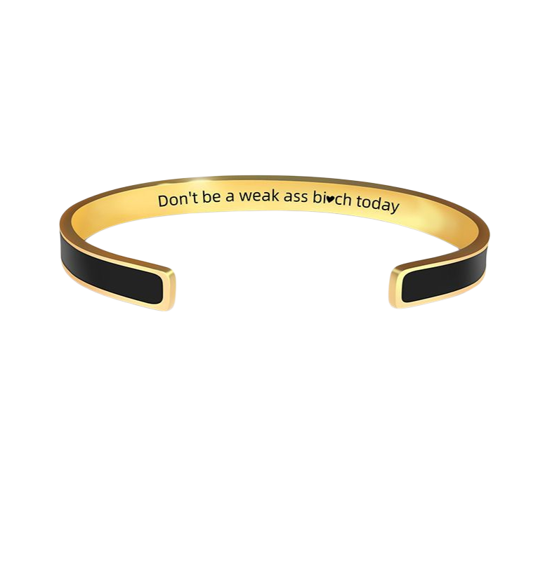 Pulsera Elegante de acero inoxidable con Borde Dorado Grabado a Laser♥️