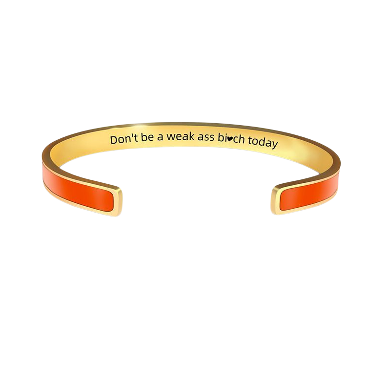 Pulsera Elegante de acero inoxidable con Borde Dorado Grabado a Laser♥️