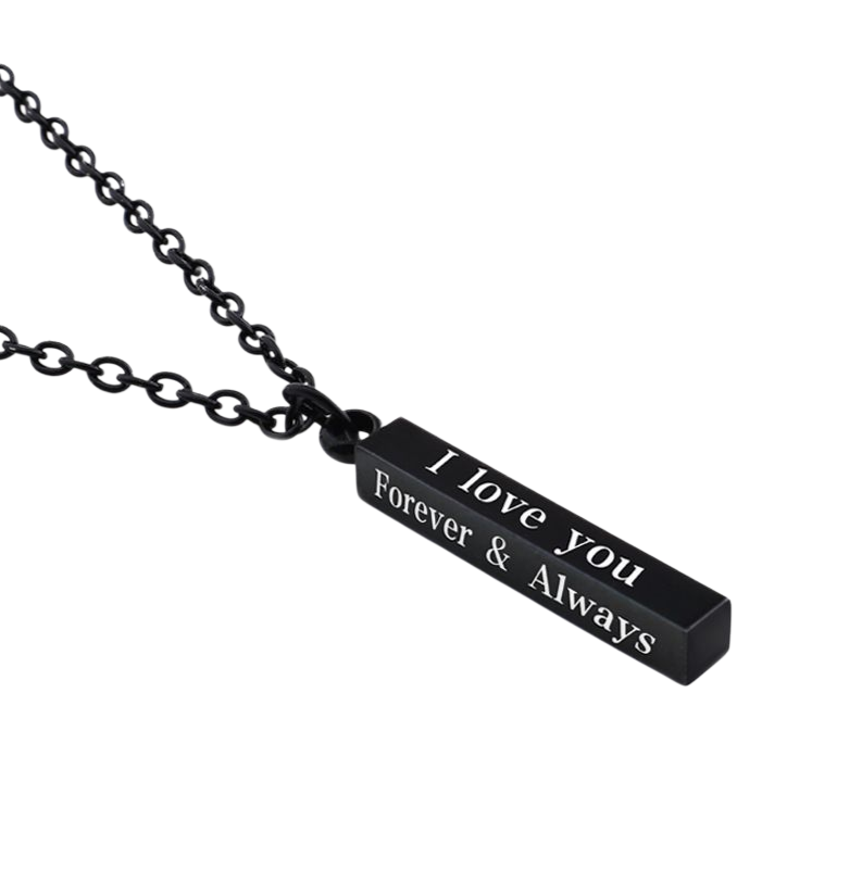 Collar de barra de Acero inoxidable Grabado a Laser ♥️