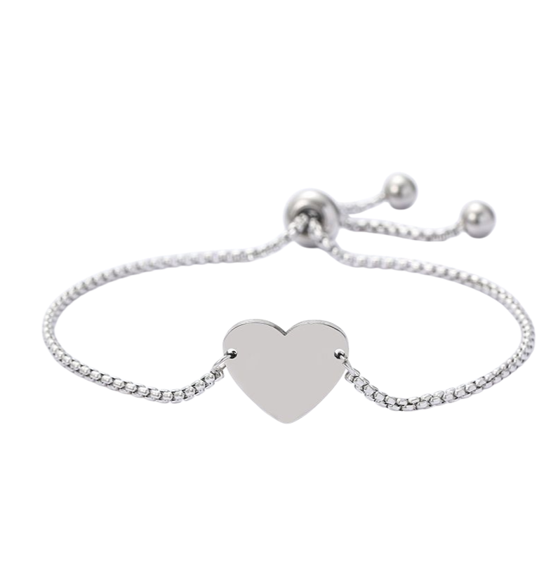 Pulsera Corazón Personalizable en Acero Inoxidable Grabado Láser♥️