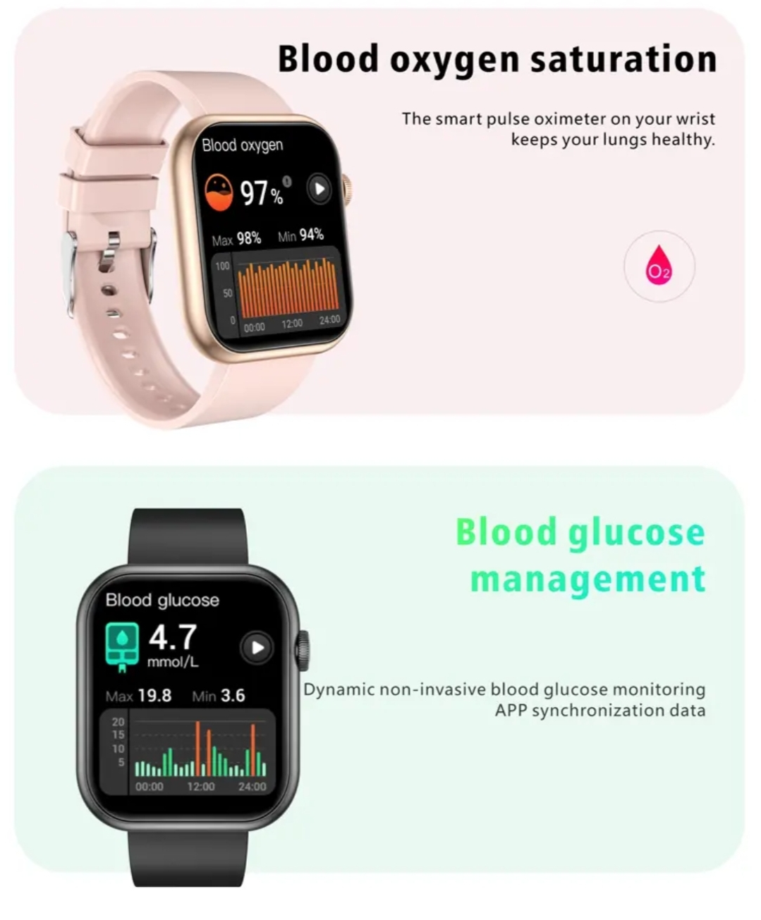 Smartwatch Q7 Pro con Glucometro y Termómetro ⚡