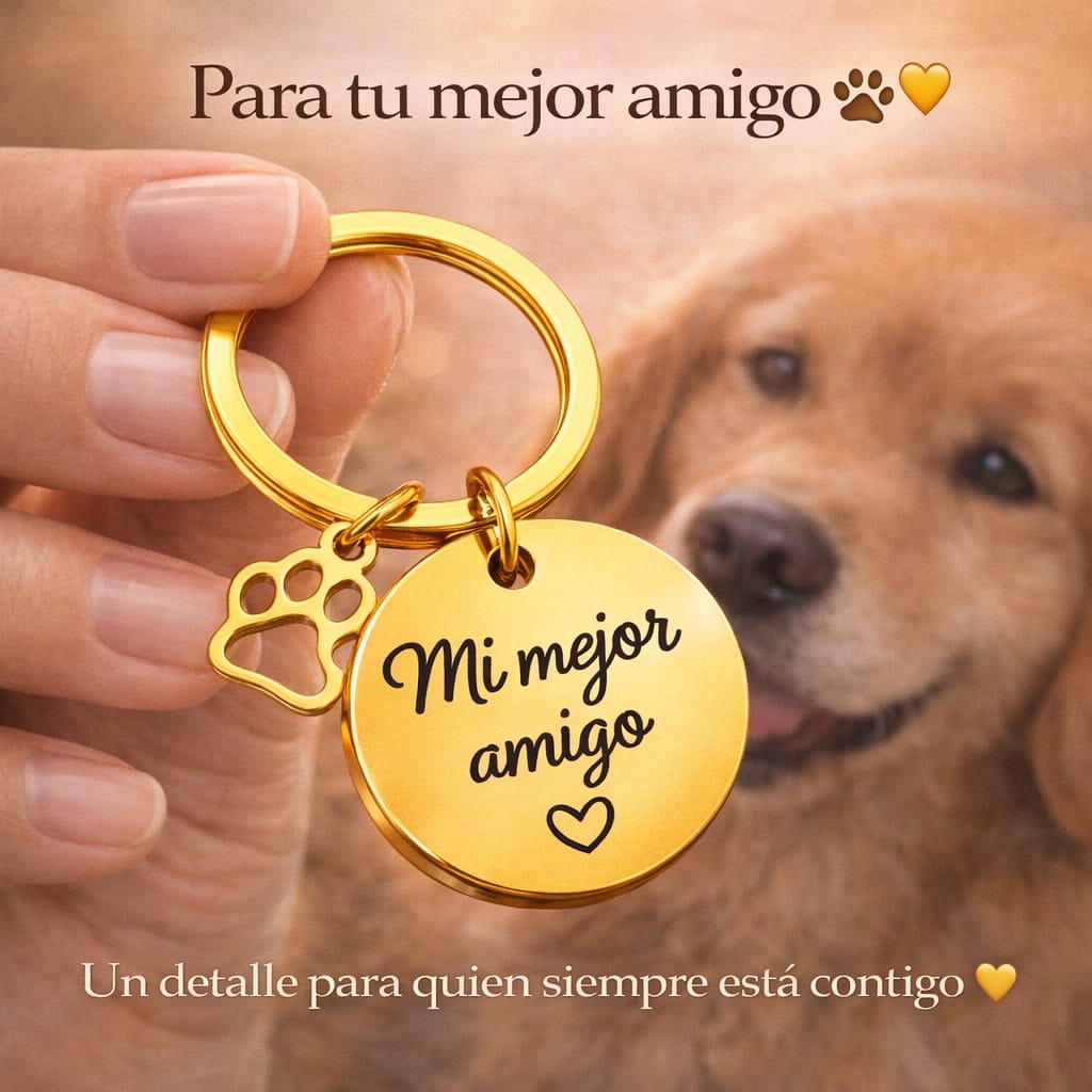 Llavero Huella Conmemorativo en Acero Inoxidable Grabado Láser Personalizado🐕