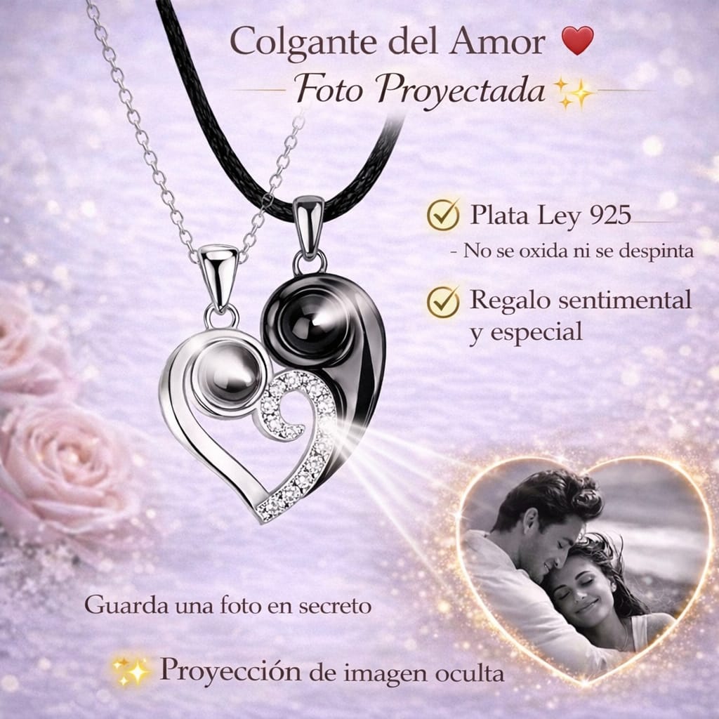 Collares para parejas 👫 con foto Personalizada de proyección❤️