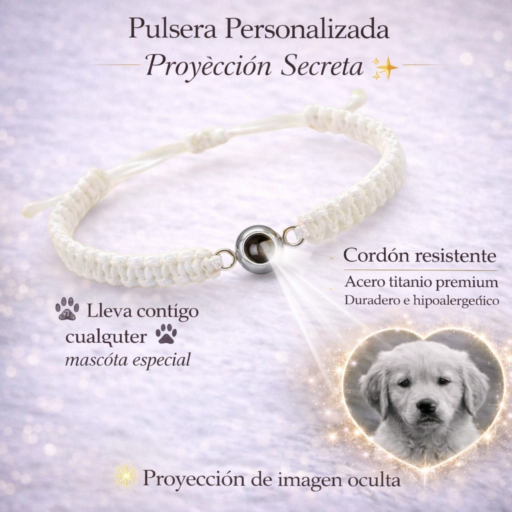 Pulsera para Hombre de Cuerda Tejida con foto Personalizada❤️
