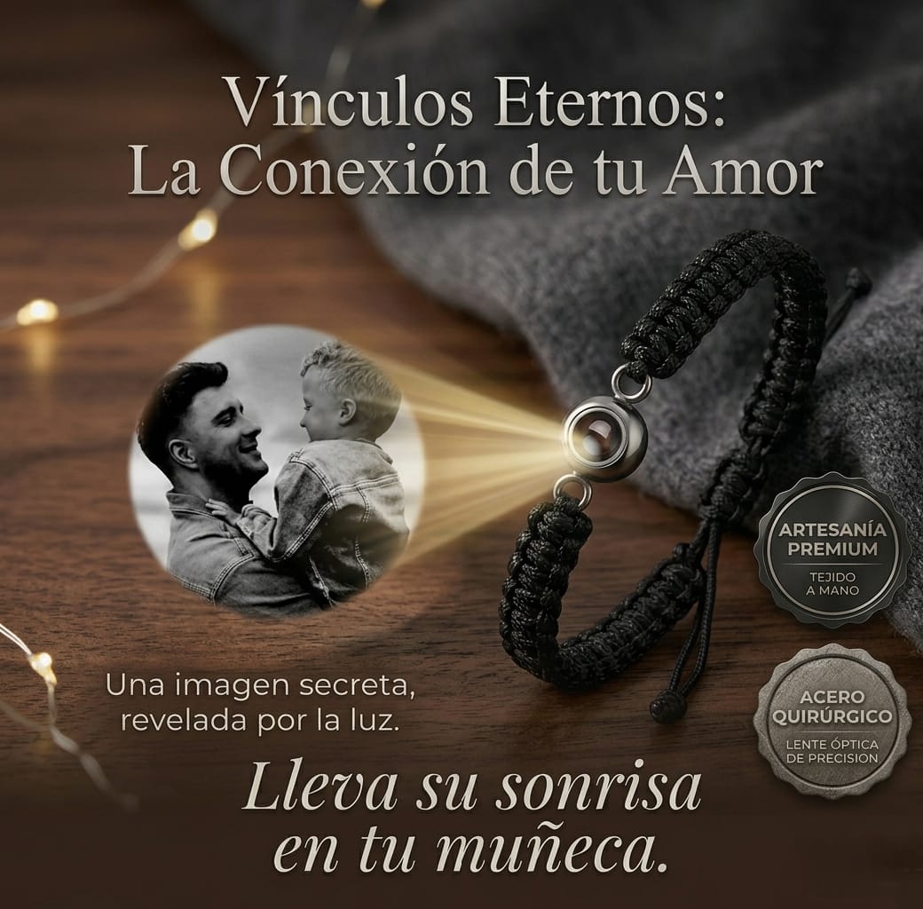 Pulsera para Hombre de Cuerda Tejida con foto Personalizada❤️