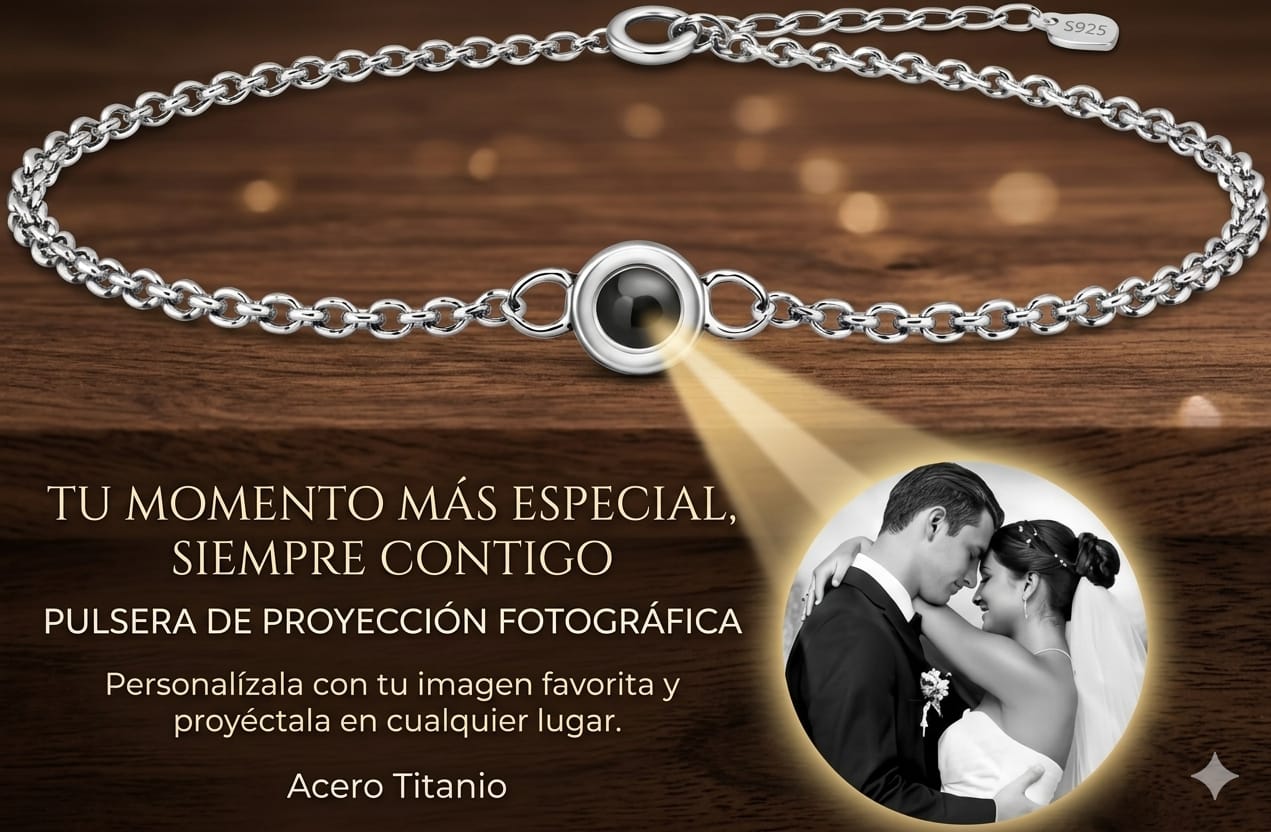 Pulsera de Plata para Mujer con foto Personalizada❤️