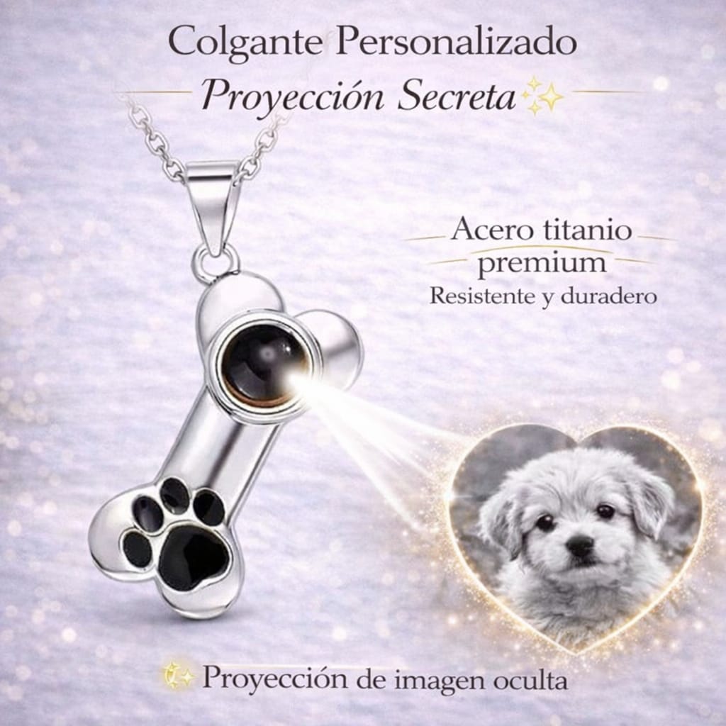 Collar y Dije de Hueso con Huellita