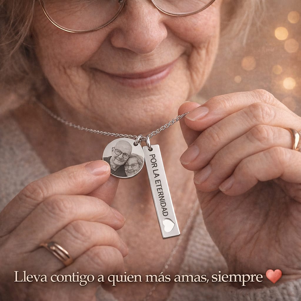 Collar de Barra con Corazón y Medalla ♥️