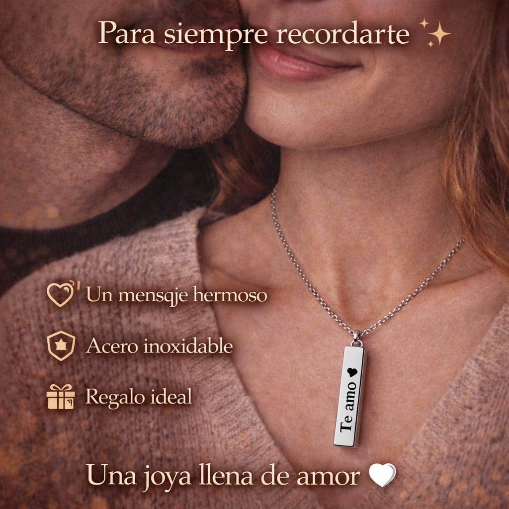 Collar de barra de Acero inoxidable Grabado a Laser ♥️