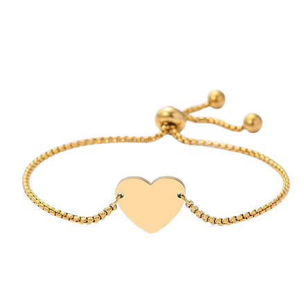 Pulsera Corazón Personalizable en Acero Inoxidable Grabado Láser♥️