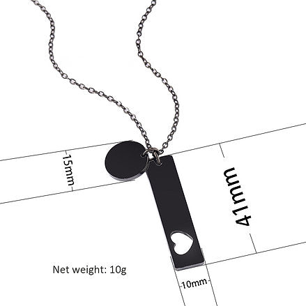 Collar de Barra con Corazón y Medalla ♥️