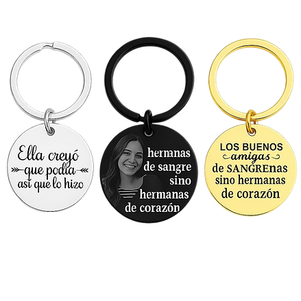 Llavero Personalizado con Foto o Frase en Acero Inoxidable | Grabado Láser