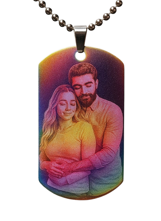 Collar con Placa Personalizada con Foto a Color♥️