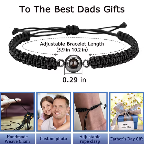 Pulsera para Hombre de Cuerda Tejida con foto Personalizada❤️