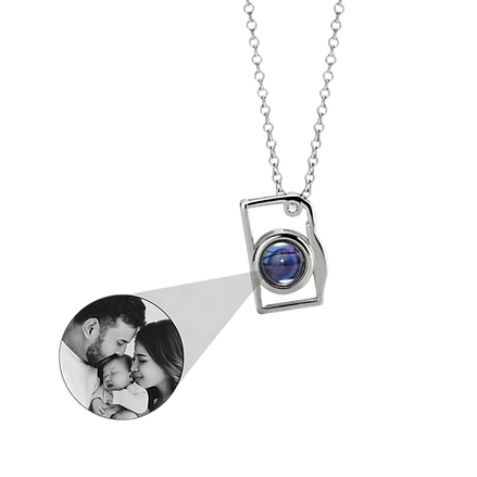 Collar de Proyección Personalizado con Foto en Plata | Dije Cámara