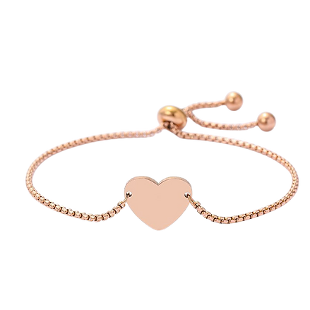 Pulsera Corazón Personalizable en Acero Inoxidable Grabado Láser♥️