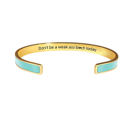 Pulsera Elegante de acero inoxidable con Borde Dorado Grabado a Laser♥️