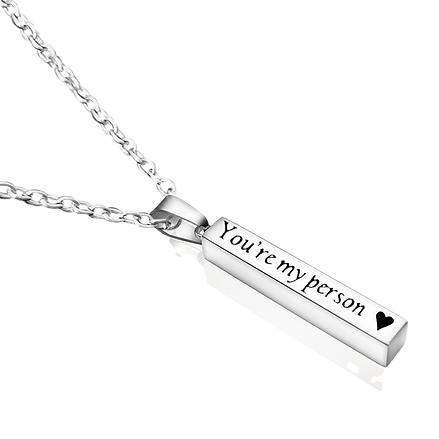 Collar de barra de Acero inoxidable Grabado a Laser ♥️