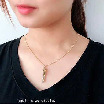 Collar Pareja Abrazo 2 Tonos (Oro/Plata) – Dije Amor Eterno, Regalo Romántico ❤️