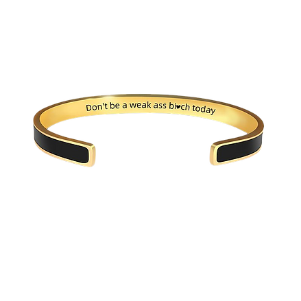 Pulsera Elegante de acero inoxidable con Borde Dorado Grabado a Laser♥️
