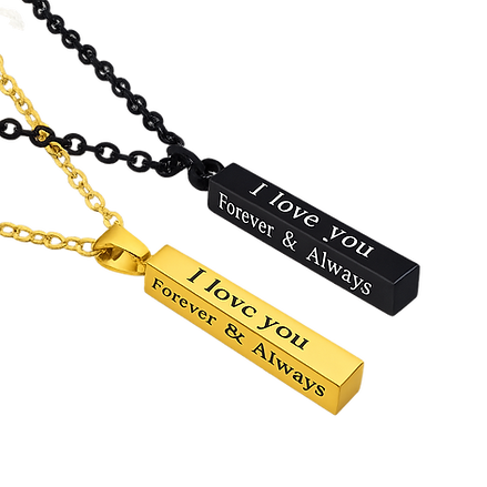 Collar de barra de Acero inoxidable Grabado a Laser ♥️