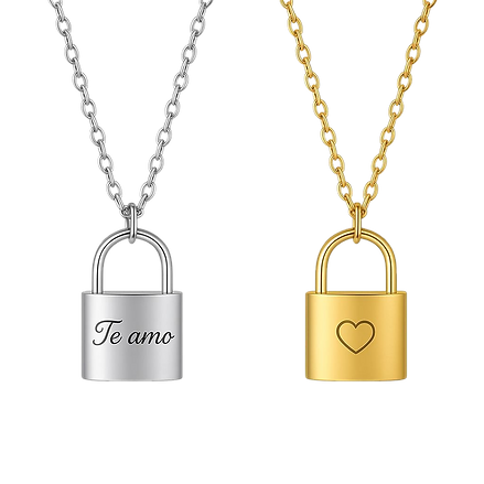 Collar de Candado Personalizado con Iniciales o Palabra♥️