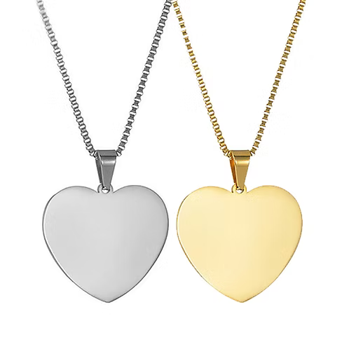 Corazón Grabable de Acero inoxidable Texto o Foto❤️