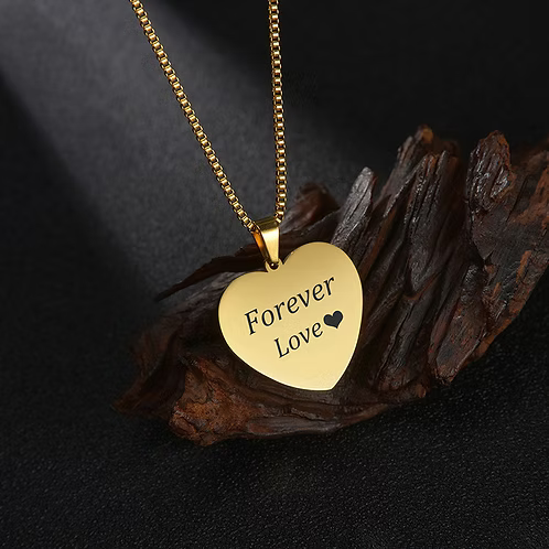 Corazón Grabable de Acero inoxidable Texto o Foto❤️