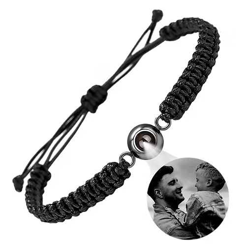 Pulsera para Hombre de Cuerda Tejida con foto Personalizada❤️