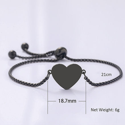 Pulsera Corazón Personalizable en Acero Inoxidable Grabado Láser♥️