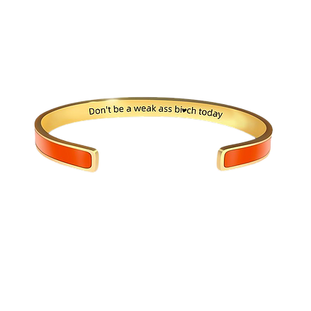 Pulsera Elegante de acero inoxidable con Borde Dorado Grabado a Laser♥️