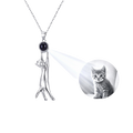 Collar y Dije de Gatito Colgando personalizado con Foto♥️